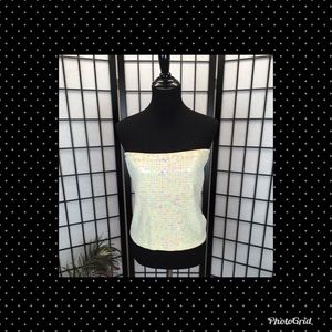 Limited ivory Bling Tube Top L